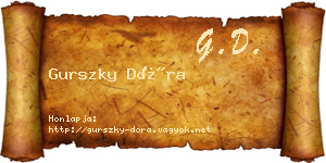 Gurszky Dóra névjegykártya